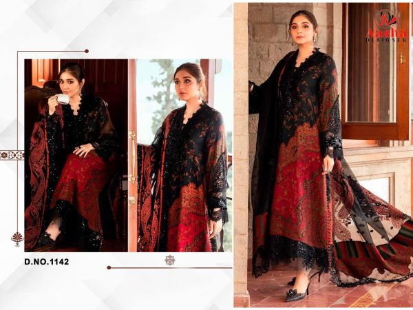 AASHA DESIGNER 1142 COTTON PAKISTANI SUITS