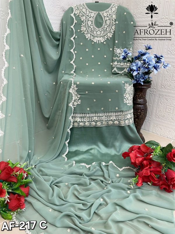 AFROZEH AF 217 C PAKISTANI SALWAR KAMEEZ