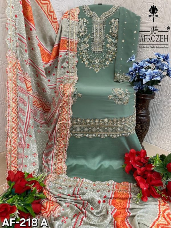 AFROZEH AF 218 A PAKISTANI SUITS WHOLESALE