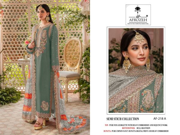 AFROZEH AF 218 A PAKISTANI SUITS WHOLESALE