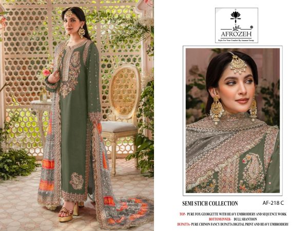 AFROZEH AF 218 C PAKISTANI SUITS WHOLESALE