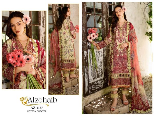 ALZOHAIB AZ 1137 COTTON PAKISTANI SUITS IN INDIA