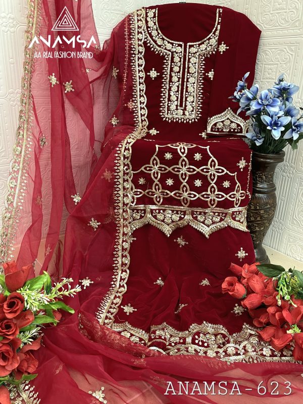 ANAMSA 623 PAKISTANI SALWAR SUITS WHOLESALE