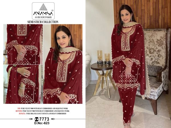 ANAMSA 623 PAKISTANI SALWAR SUITS WHOLESALE