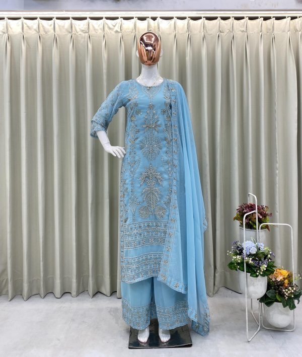 BE 304 B DESIGNER GEORGETTE EMBROIDERED SUITS