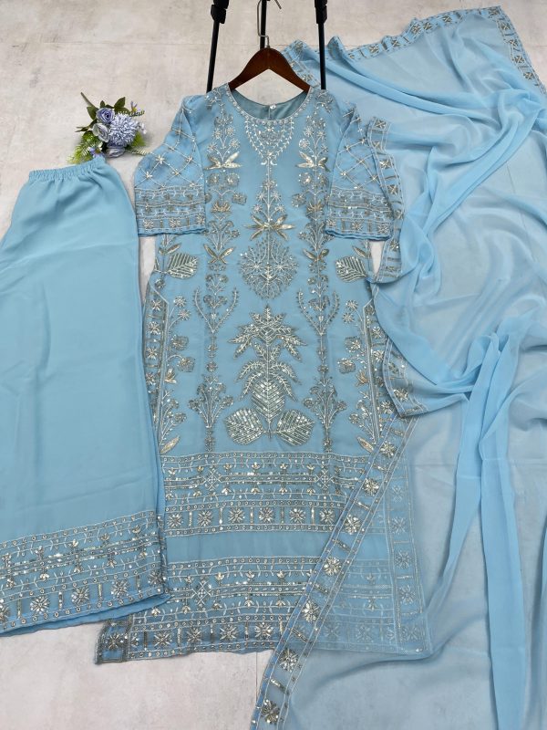 BE 304 B DESIGNER GEORGETTE EMBROIDERED SUITS