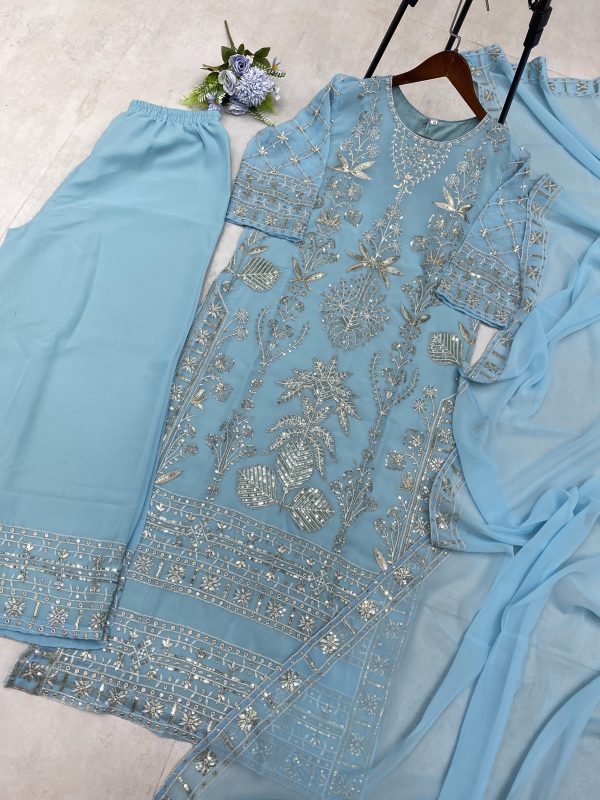 BE 304 B DESIGNER GEORGETTE EMBROIDERED SUITS