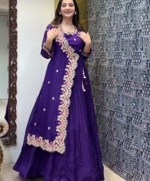 BE 307 A DESIGNER GOWN WHOLESALE IN INDIA