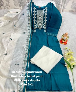 BEAUTIFUL HAND WORK KURTI WITH DUPATTA