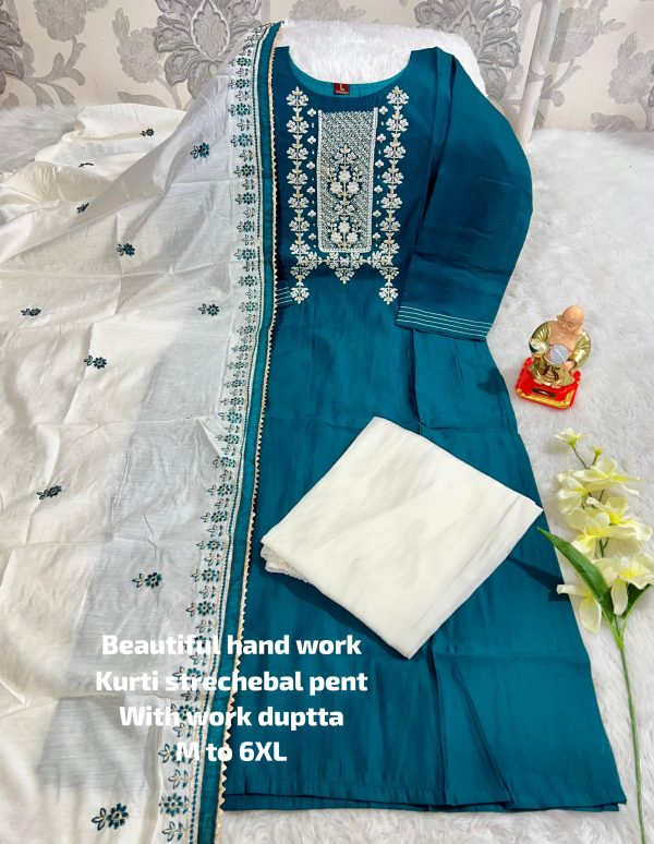 BEAUTIFUL HAND WORK KURTI WITH DUPATTA