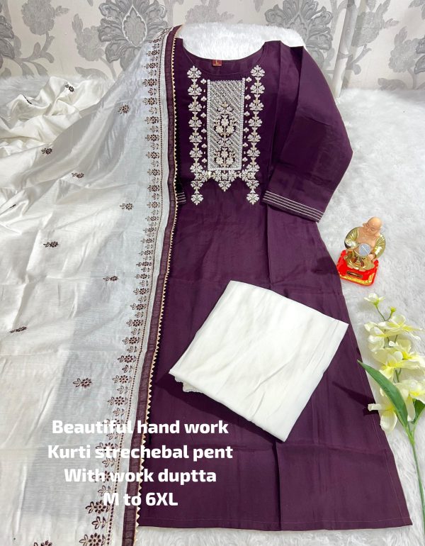 BEAUTIFUL HAND WORK KURTI WITH DUPATTA