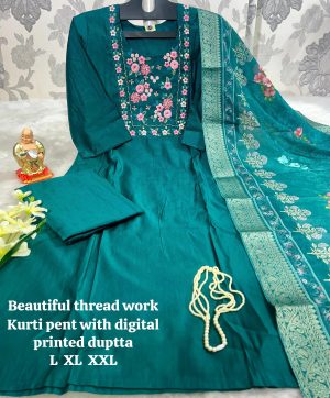 BEAUTIFUL THREAD WORK KURTI WHOLESALE