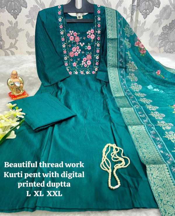 BEAUTIFUL THREAD WORK KURTI WHOLESALE