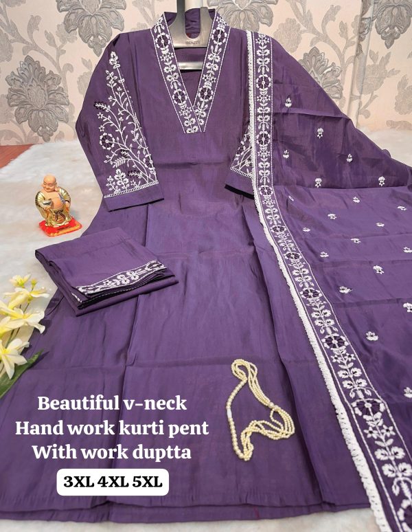 BEAUTIFUL V NECK HAND WORK KURTI WHOLESALE