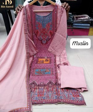 BIN SAEED MUSLIN READYMADE SUITS WHOLESALE