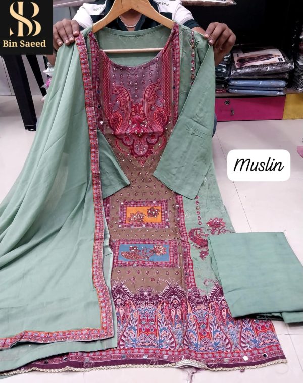 BIN SAEED MUSLIN READYMADE SUITS WHOLESALE