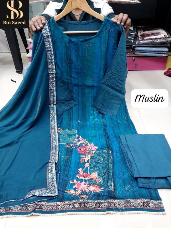 BIN SAEED MUSLIN READYMADE SUITS WHOLESALE