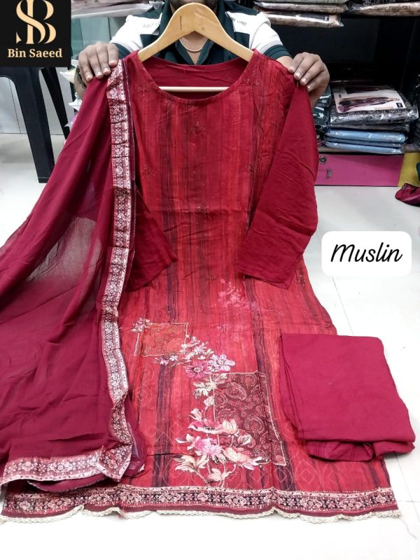 BIN SAEED MUSLIN READYMADE SUITS WHOLESALE