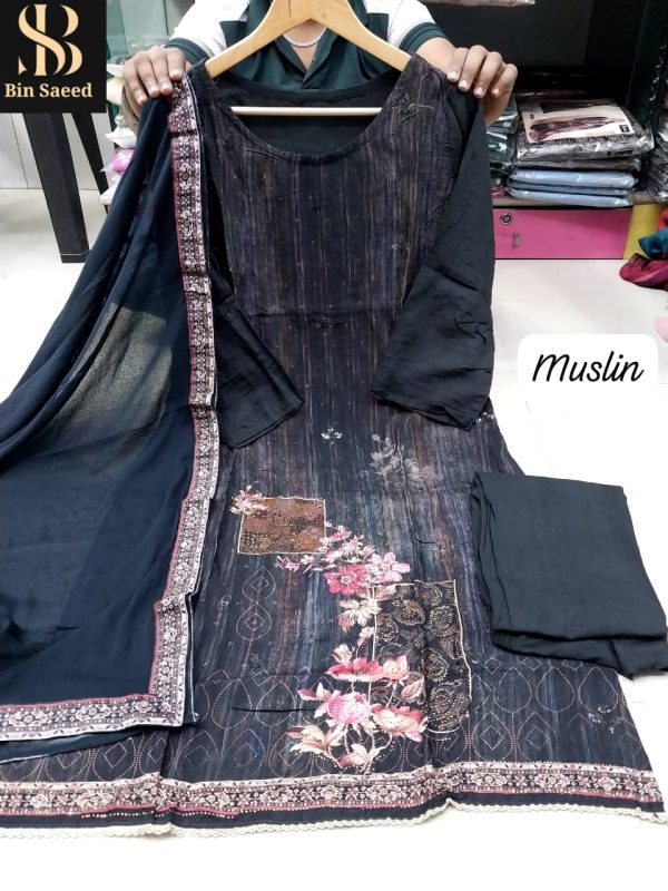 BIN SAEED MUSLIN READYMADE SUITS WHOLESALE