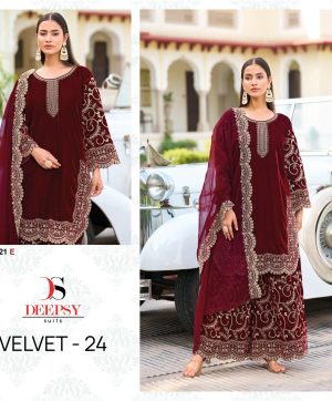 DEEPSY SUITS D 32221 E VELVET 24 SALWAR SUITS