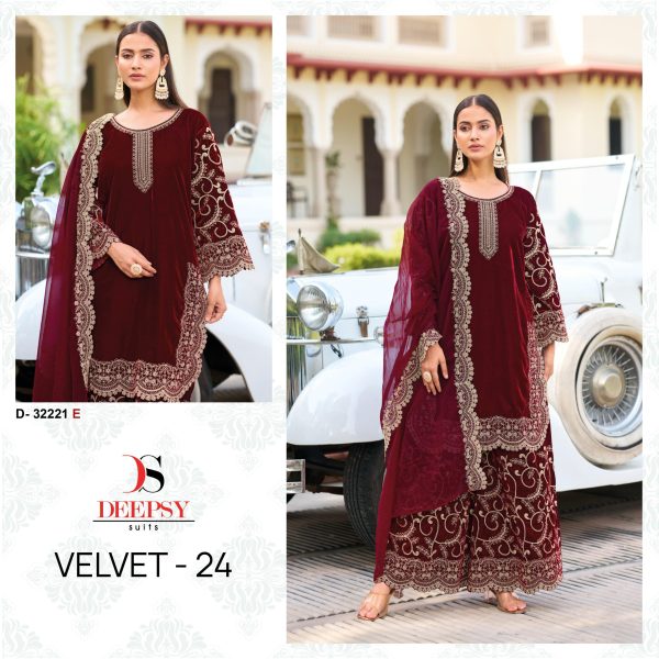 DEEPSY SUITS D 32221 E VELVET 24 SALWAR SUITS