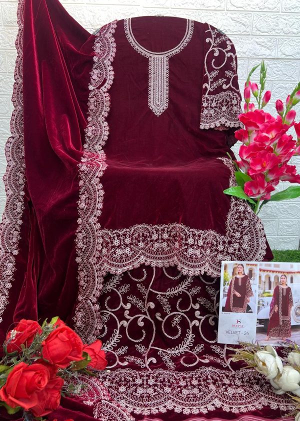 DEEPSY SUITS D 32221 E VELVET 24 SALWAR SUITS