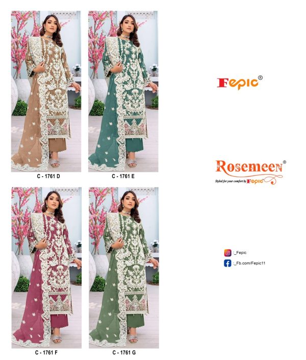 FEPIC C 1761 D E F G ROSEMEEN PAKISTANI SUITS