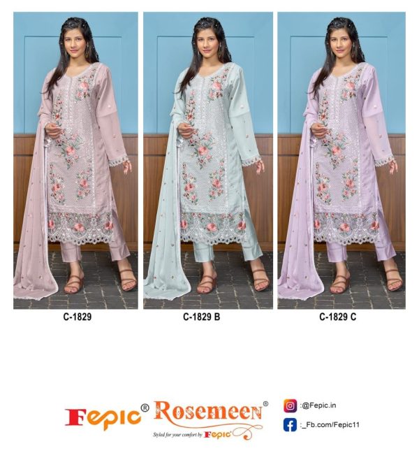 FEPIC C 1829 ROSEMEEN PAKISTANI SUITS WHOLESALE