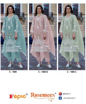 FEPIC C 1888 ROSEMEEN PAKISTANI SUITS IN INDIA