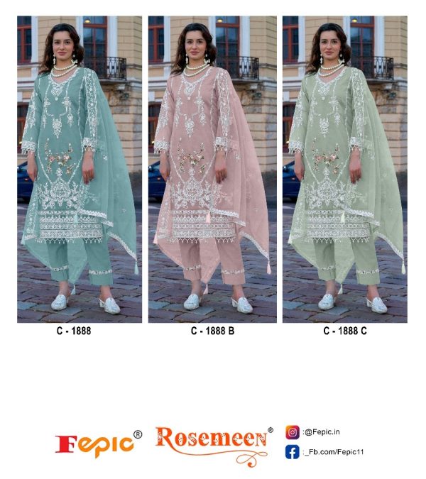 FEPIC C 1888 ROSEMEEN PAKISTANI SUITS IN INDIA