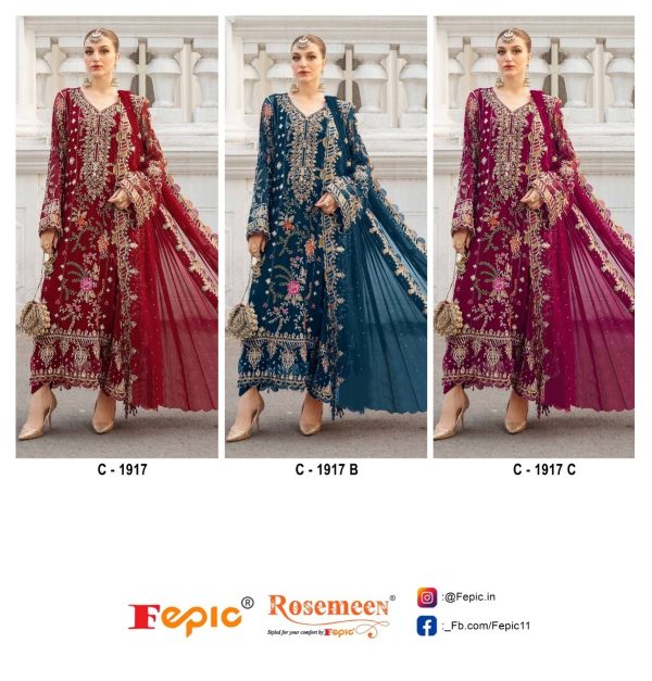 FEPIC C 1917 ROSEMEEN PAKISTANI SUITS WHOLESALE