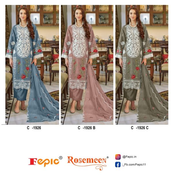 FEPIC C 1926 ROSEMEEN PAKISTANI SUITS IN INDIA