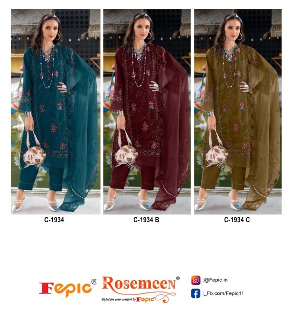 FEPIC C 1934 ROSEMEEN PAKISTANI SUITS IN INDIA