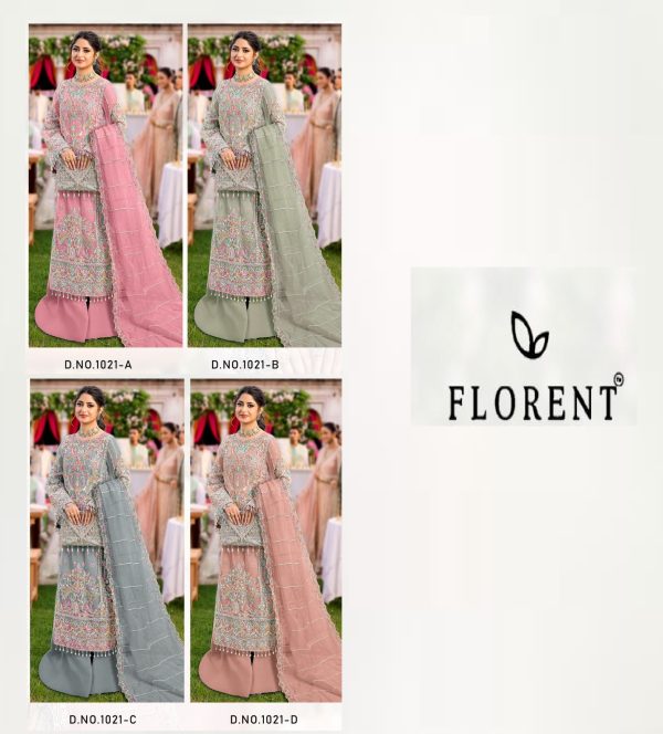 FLORENT 1021 A B C D PAKISTANI SUITS ONLINE