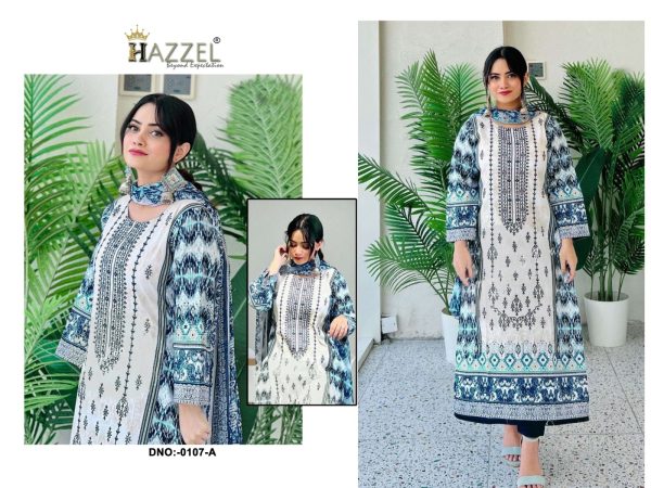 HAZZEL 0107 A BIN SAEED LUXURY LAWN COLLECTION