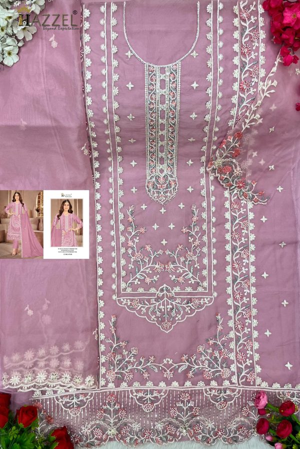 HAZZEL 0149 A B C D ORGANZA PAKISTANI SUITS