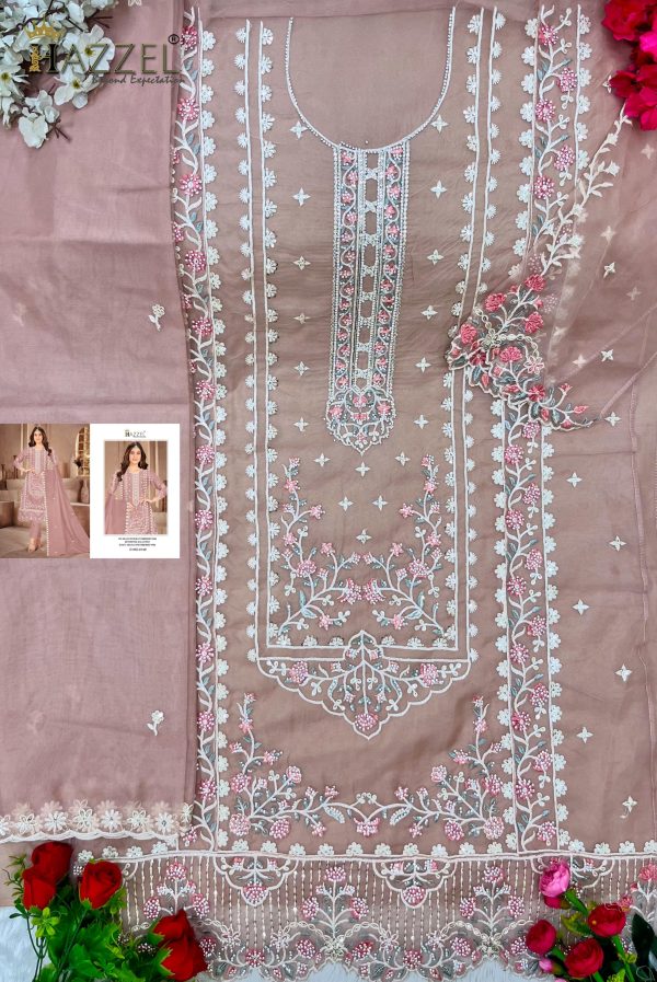 HAZZEL 0149 A B C D ORGANZA PAKISTANI SUITS