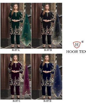 HOOR TEX 357 A B C D VELVET PAKISTANI SUITS ONLINE