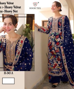 HOOR TEX H 343 A VELVET PAKISTANI SUITS ONLINE