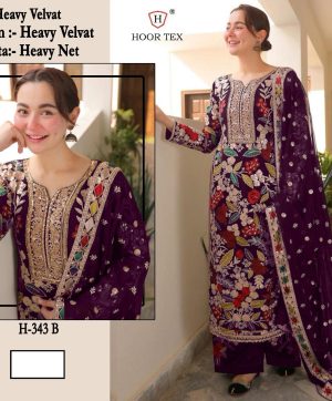 HOOR TEX H 343 B VELVET PAKISTANI SUITS ONLINE