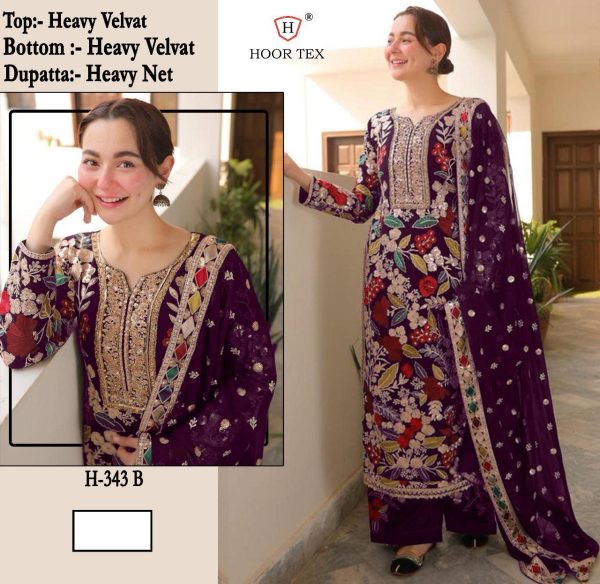 HOOR TEX H 343 B VELVET PAKISTANI SUITS ONLINE