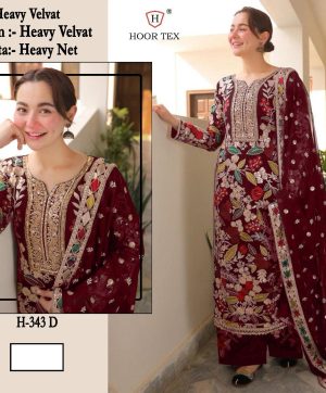 HOOR TEX H 343 D VELVET PAKISTANI SUITS ONLINE