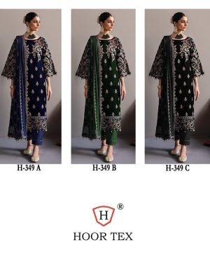 HOOR TEX H 349 A B C VELVET SALWAR SUITS