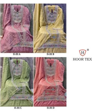 HOOR TEX H 351 A B C D PAKISTANI SALWAR SUITS