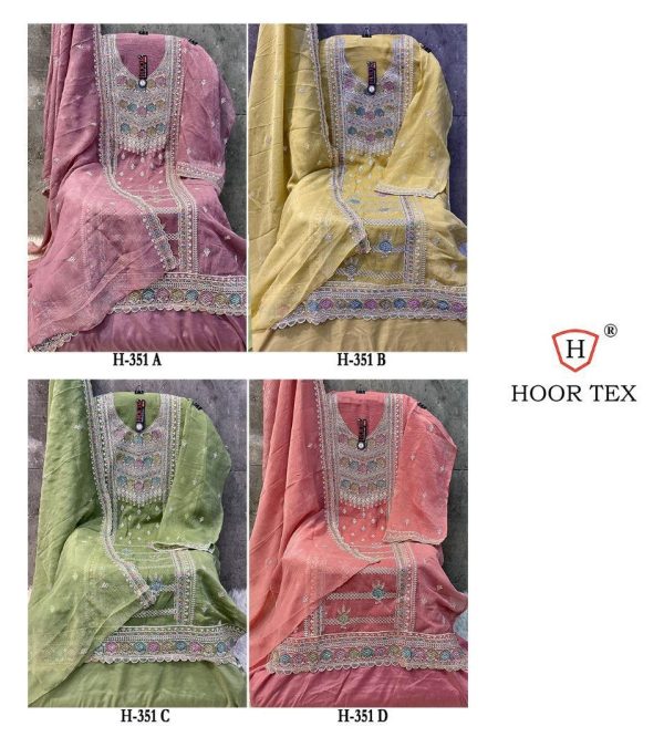 HOOR TEX H 351 A B C D PAKISTANI SALWAR SUITS