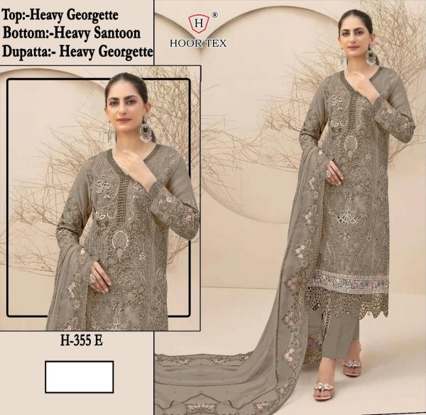 HOOR TEX H 355 A B C D E PAKISTANI SUITS WHOLESALE