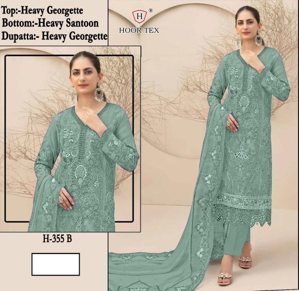 HOOR TEX H 355 A B C D E PAKISTANI SUITS WHOLESALE