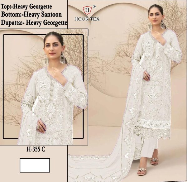 HOOR TEX H 355 A B C D E PAKISTANI SUITS WHOLESALE