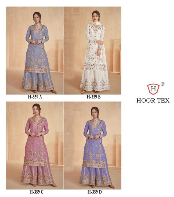 HOOR TEX H 359 A B C D PAKISTANI SUITS WHOLESALE