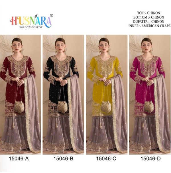 HUSNARA 15046 A B C D READYMADE PAKISTANI SUITS